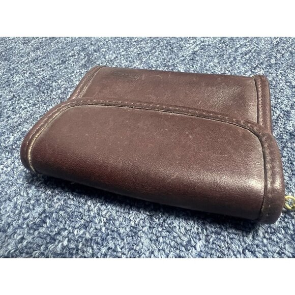 Coach Vtg Glove Tanned Mahogany Leather Multifunction Coin Purse Wallet WOW - Picture 6 of 11